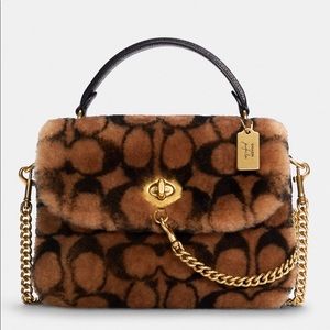 Coach X Jennifer Lopez Marlie Top Handle Satchel In Signature Shearling